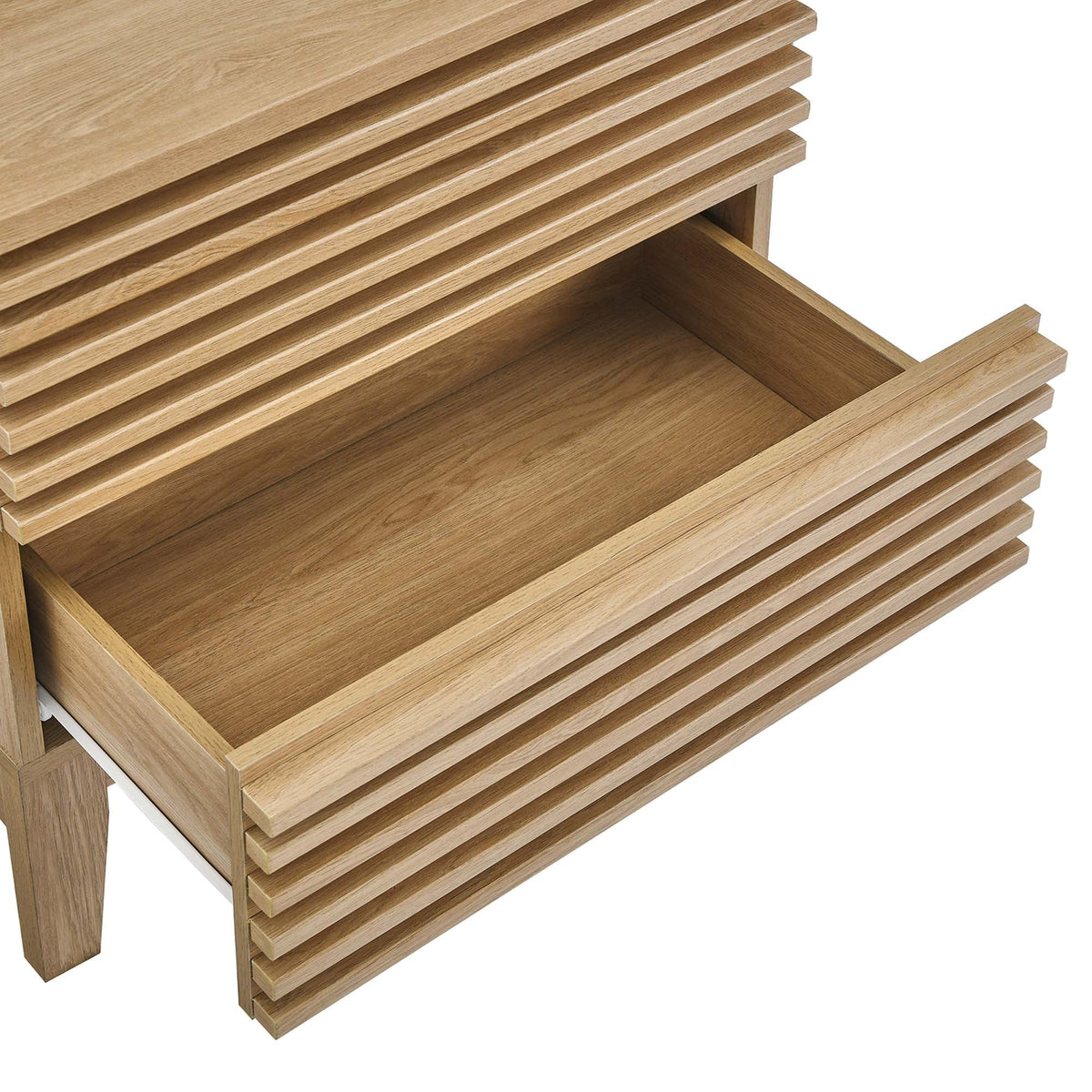 Render Oak Two-Drawer Nightstand