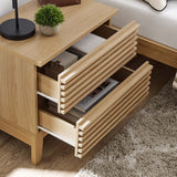 Render Oak Two-Drawer Nightstand