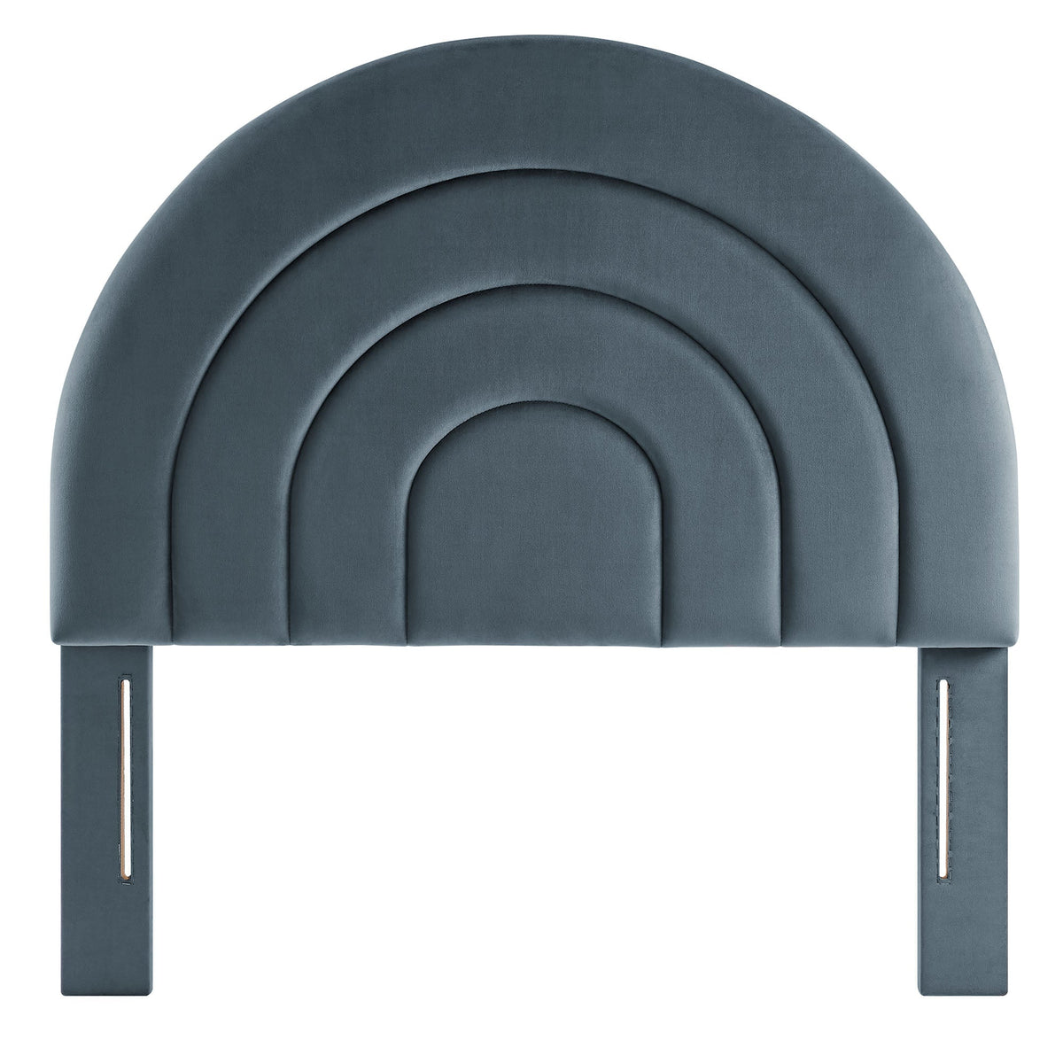 Solana Cadet Blue Arched Performance Velvet Twin Headboard