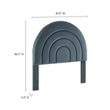 Solana Cadet Blue Arched Performance Velvet Twin Headboard