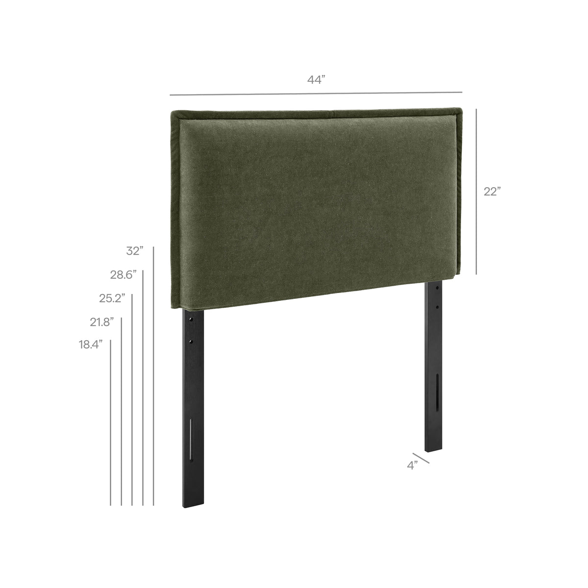 Camille Sage Upholstered Linen Blend Twin Size Headboard - Ornate Home