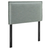 Camille Spa Blue Stripe Striped Linen Blend Twin Size Headboard - Ornate Home