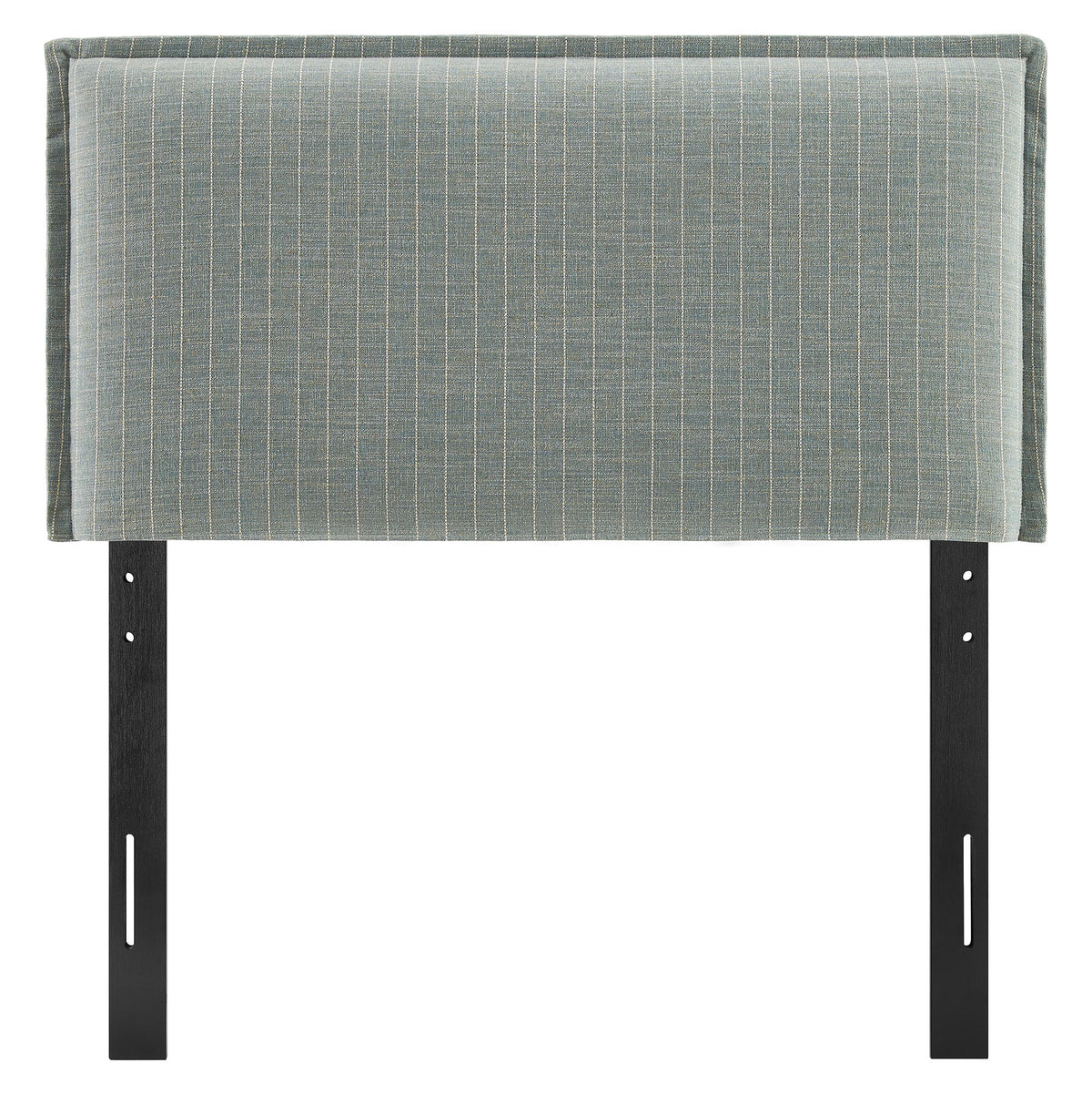 Camille Spa Blue Stripe Striped Linen Blend Twin Size Headboard - Ornate Home