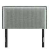 Camille Spa Blue Stripe Striped Linen Blend Twin Size Headboard - Ornate Home