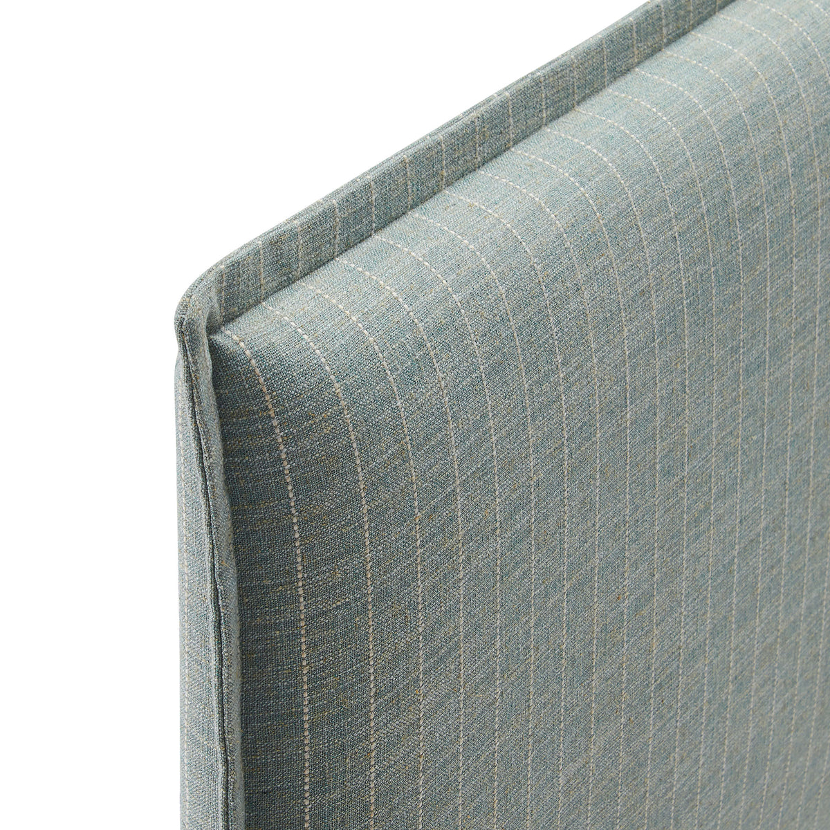 Camille Spa Blue Stripe Striped Linen Blend Twin Size Headboard - Ornate Home