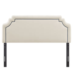 Magnolia Alabaster/Cadet Blue Stain-Resistant Performance Velvet King Size Headboard - Ornate Home
