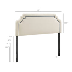 Magnolia Alabaster/Cadet Blue Stain-Resistant Performance Velvet King Size Headboard - Ornate Home