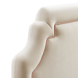 Magnolia Alabaster/Pink Stain-Resistant Performance Velvet King Size Headboard - Ornate Home