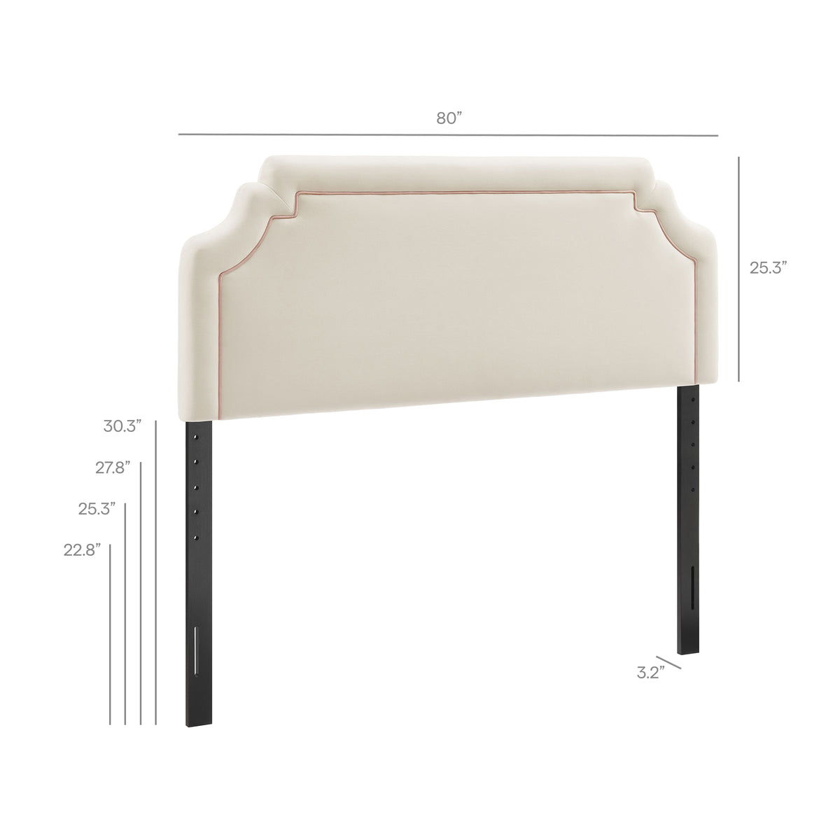 Magnolia Alabaster/Pink Stain-Resistant Performance Velvet King Size Headboard - Ornate Home