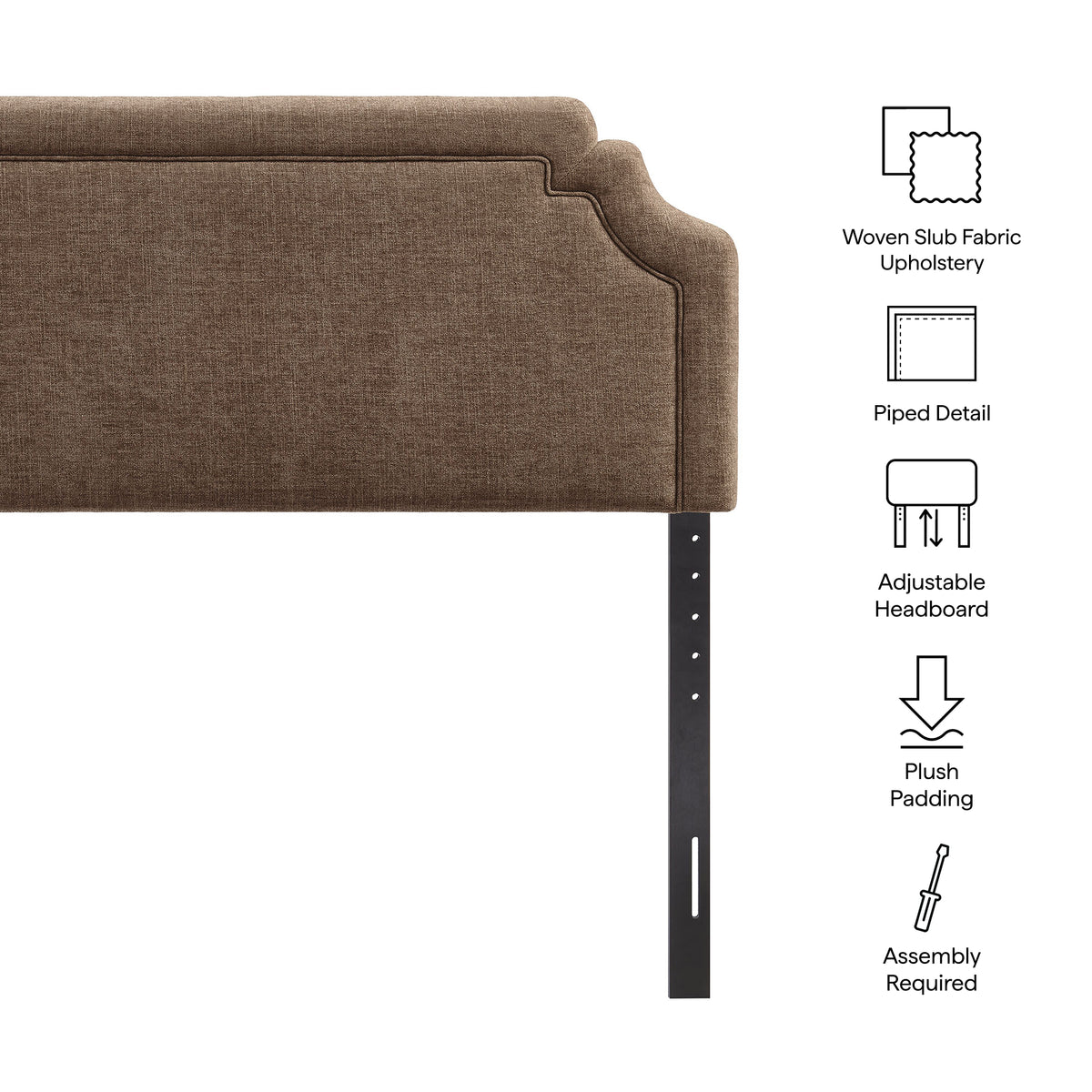 Magnolia Mocha Upholstered Fabric King Size Headboard
