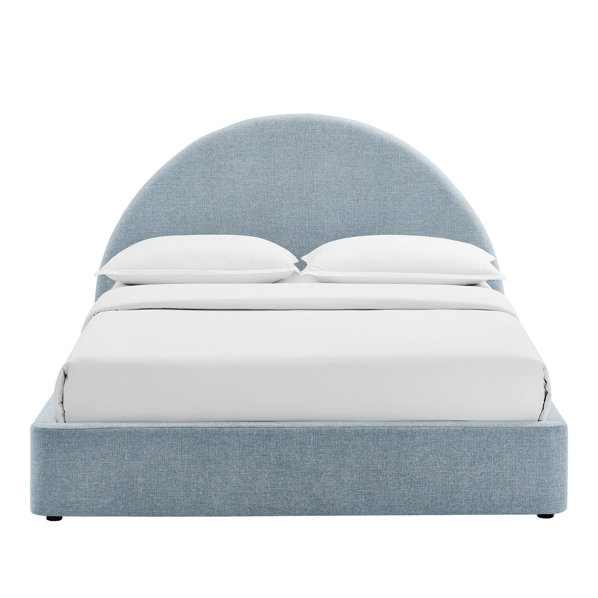 Resort Sky King Arched Upholstered Fabric Storage Platform Bed Frame