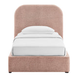 Keynote Blush Twin Fabric Upholstered Storage Platform Bed Frame - Ornate Home