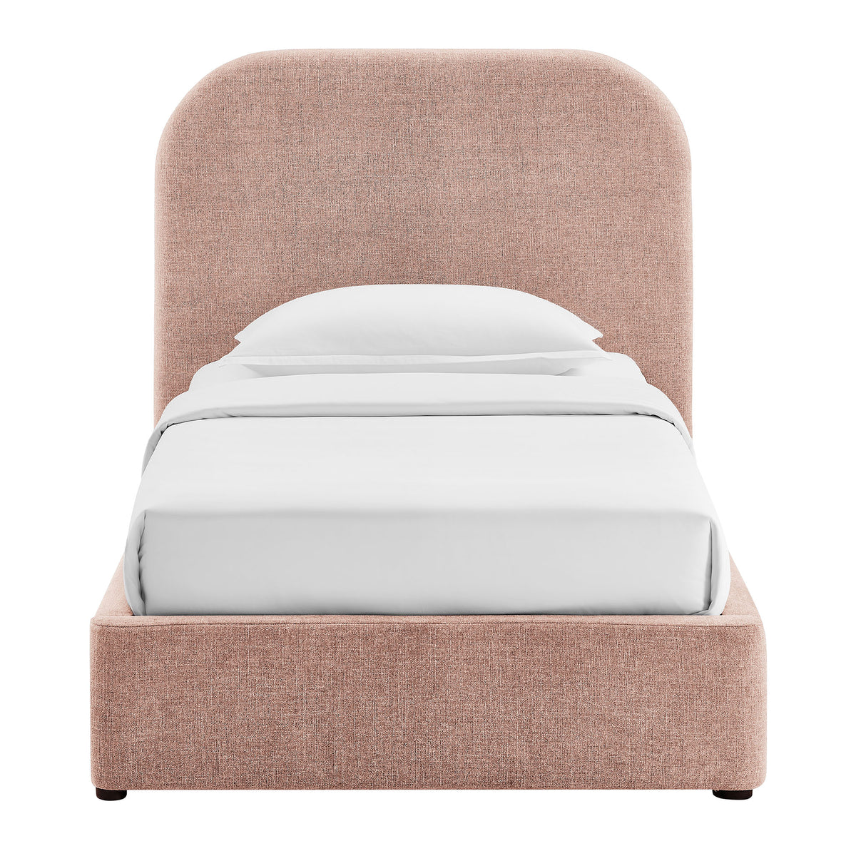 Keynote Blush Twin Fabric Upholstered Storage Platform Bed Frame - Ornate Home