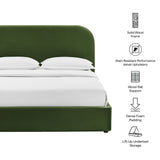 Keynote Moss Green Queen Performance Velvet Storage Platform Bed Frame