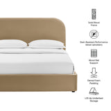 Keynote Taupe King Performance Velvet Storage Platform Bed Frame