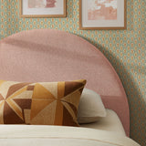 Resort Blush Queen Woven Upholstered Fabric Arched Headboard