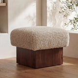 Serge Cream Faux Shearling Ottoman