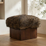 Serge Brown Faux Fur Ottoman