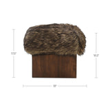 Serge Brown Faux Fur Ottoman