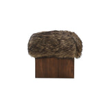 Serge Brown Faux Fur Ottoman