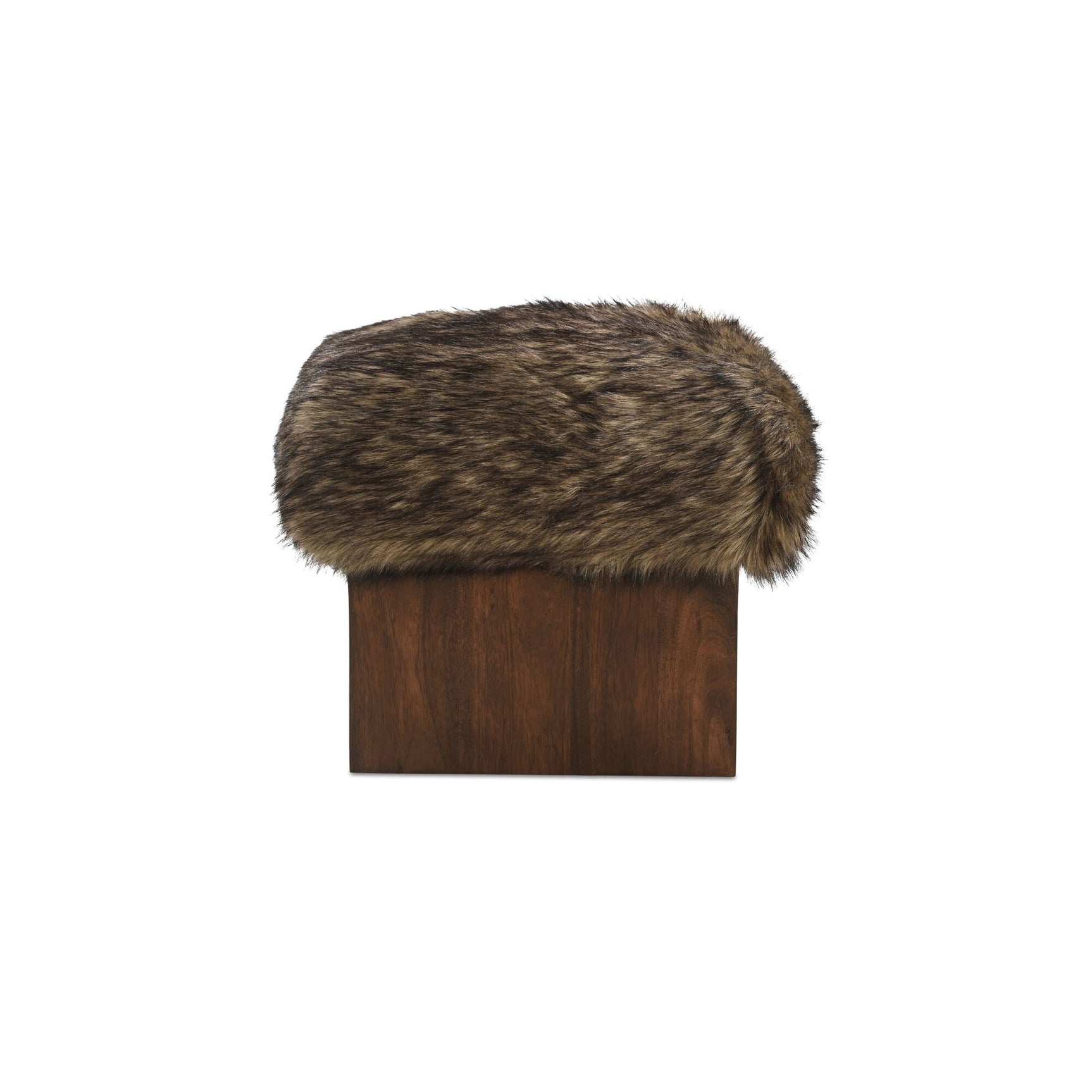 Serge Brown Faux Fur Ottoman