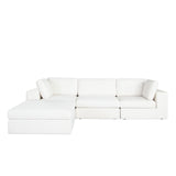 Muse White Performance Fabric Reversible 4-Pc Sectional - Ornate Home