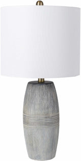 Mabayo Ribbed White Ceramic Table Lamp - Ornate Home