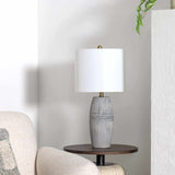 Mabayo Ribbed White Ceramic Table Lamp - Ornate Home
