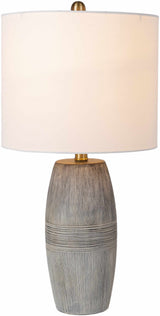 Mabayo Ribbed White Ceramic Table Lamp - Ornate Home