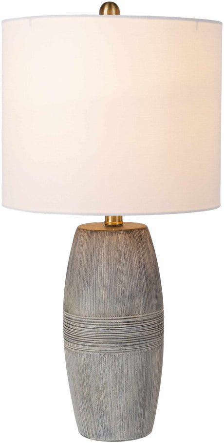 Mabayo Ribbed White Ceramic Table Lamp - Ornate Home