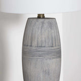 Mabayo Ribbed White Ceramic Table Lamp - Ornate Home