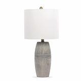 Mabayo Ribbed White Ceramic Table Lamp - Ornate Home