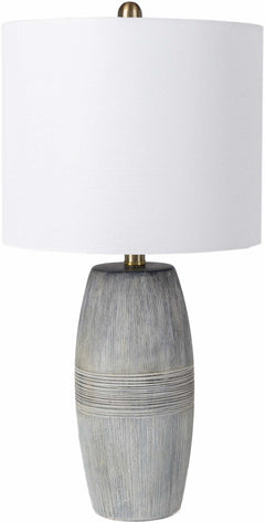 Mabayo Ribbed White Ceramic Table Lamp - Ornate Home