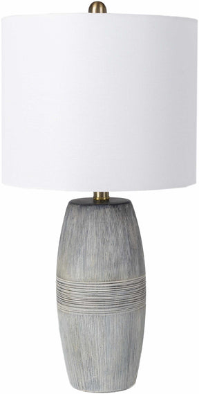Mabayo Ribbed White Ceramic Table Lamp - Ornate Home