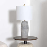 Mabayo Ribbed White Ceramic Table Lamp - Ornate Home