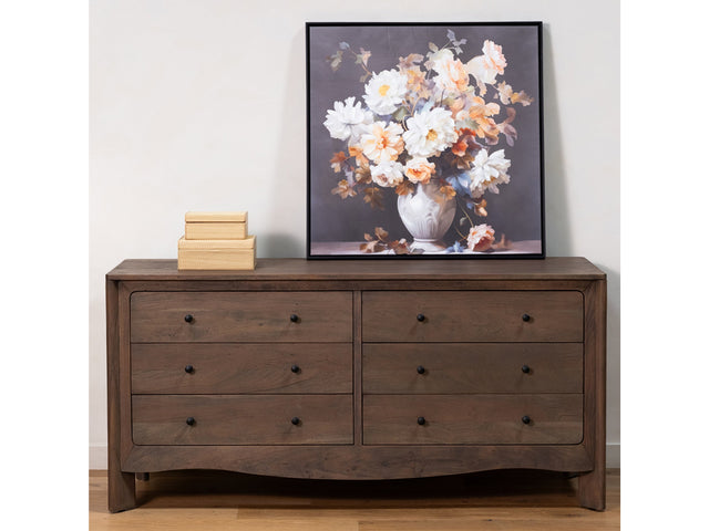 Mabel Dark Brown 6 Drawer Dresser - Ornate Home