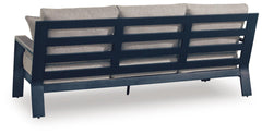 Mabry Shores Navy Blue/Driftwood Outdoor Sofa with Cushion - Ornate Home
