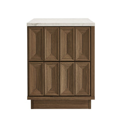 Mabry Walnut 23 Inch Geometric Faceted Two Drawer Nightstand - Ornate Home