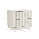 Mabry White 23 Inch Geometric Faceted Two Drawer Nightstand - Ornate Home