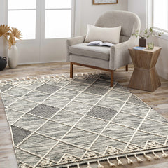 Mabua Tasseled Jute&Wool Rug - Clearance - Ornate Home