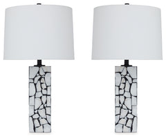 Macaria White/Black Table Lamp (Set of 2) - Ornate Home