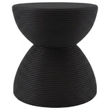 Macedo Black 2-Piece Transitional Round Rattan Coffee And End Table Set - Ornate Home