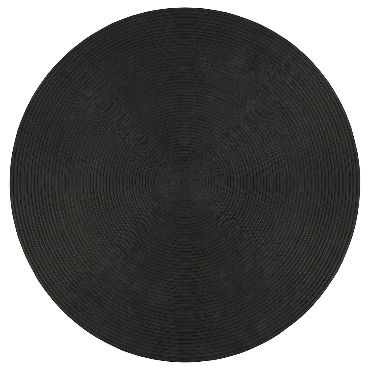 Macedo Black 2-Piece Transitional Round Rattan Coffee And End Table Set - Ornate Home