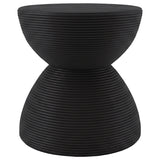 Macedo Black 3-Piece Transitional Round Rattan Coffee And End Table Set - Ornate Home