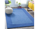 Macedon Blue Bordered Wool Rug - Ornate Home