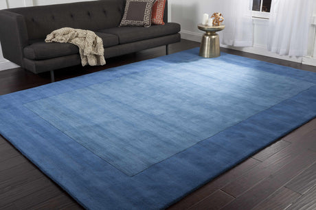 Macedon Blue Bordered Wool Rug - Ornate Home