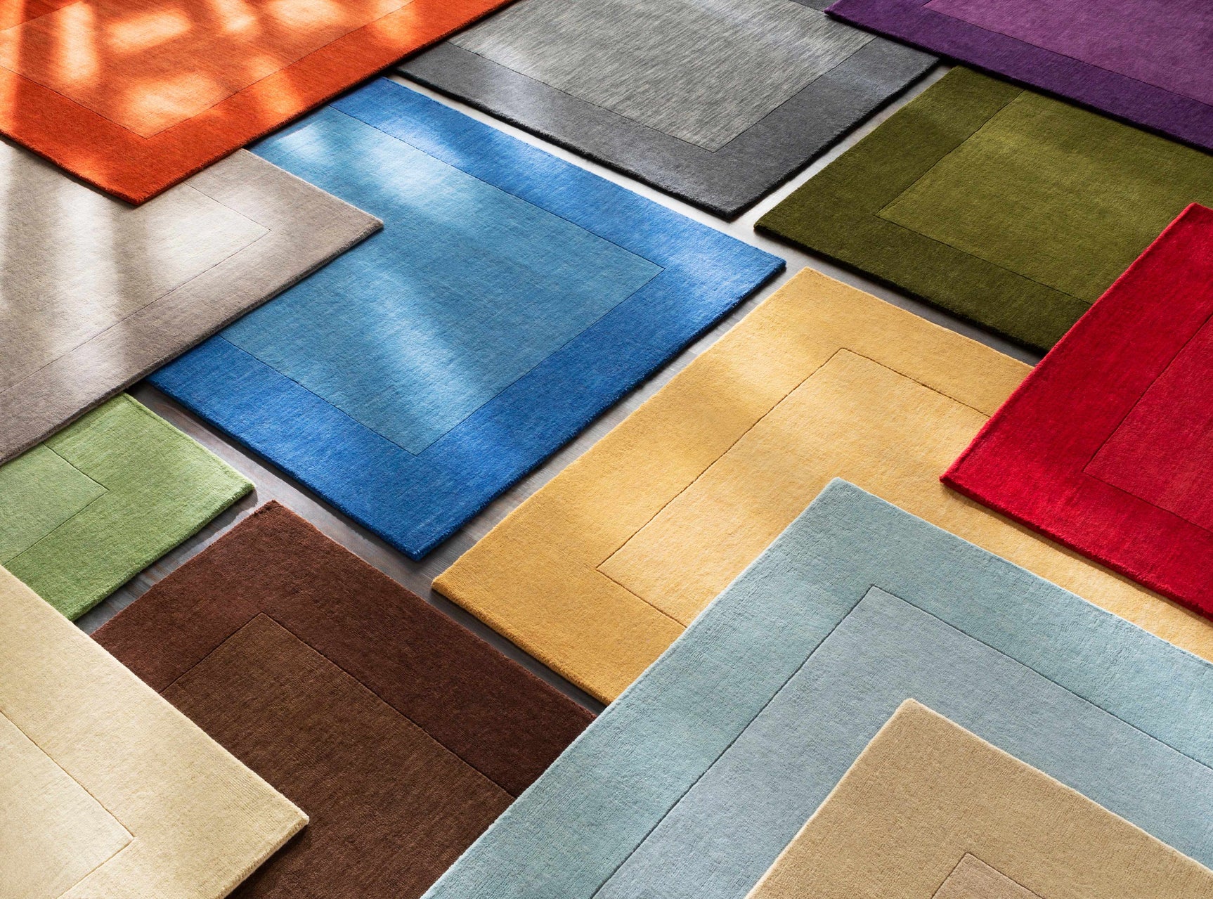 Macedon Blue Bordered Wool Rug - Ornate Home