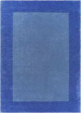 Macedon Blue Bordered Wool Rug - Ornate Home