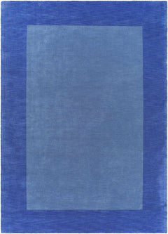 Macedon Blue Bordered Wool Rug - Ornate Home