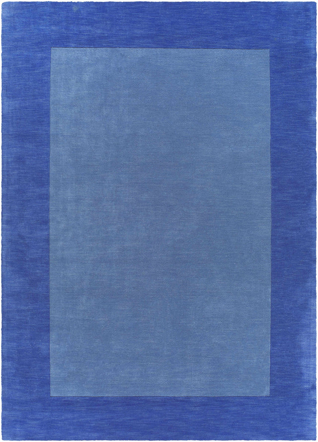Macedon Blue Bordered Wool Rug - Ornate Home